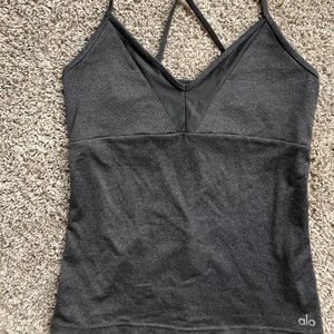 ALO Yoga Linear Bra Tank, Gray